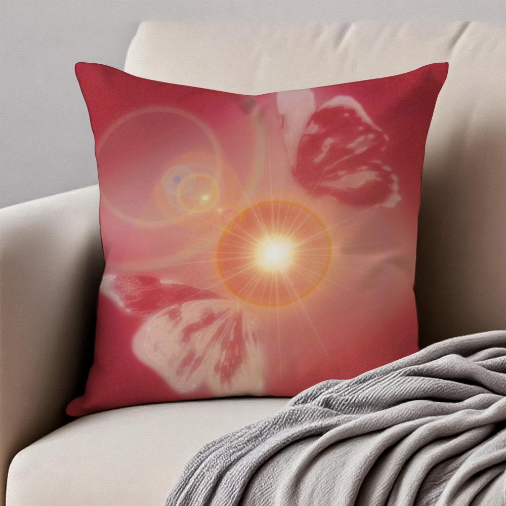 Vintage Butterfly Ins Anime Style Art Cushion Cover Pillowcase Antidustmite Invisible Zipper Short Plush Sofa Cushion