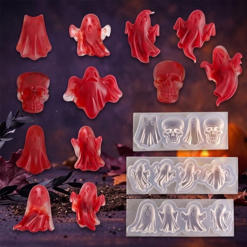 Halloween Resin Mold with Separate Cavities for Casting Pendants, Keychains, Magnets, and Themed Decorations in One Pour
