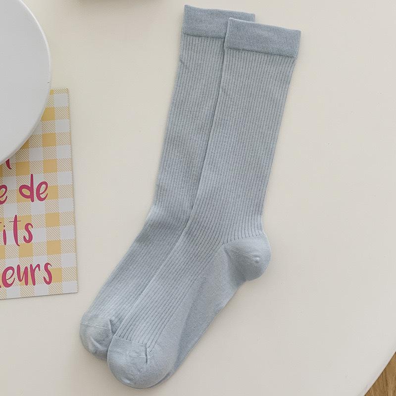 Female Spring and Summer Thin Pure Cotton Breathable Sweat Absorbent Mesh Boneless Month Long Stack Socks