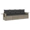 VidaXL Salon de Jardin avec Coussins 4 pcs, Canapés de Terrasse, Ensemble de Meubles de Patio, Mobilier d'Extérieur, Gris 3252217