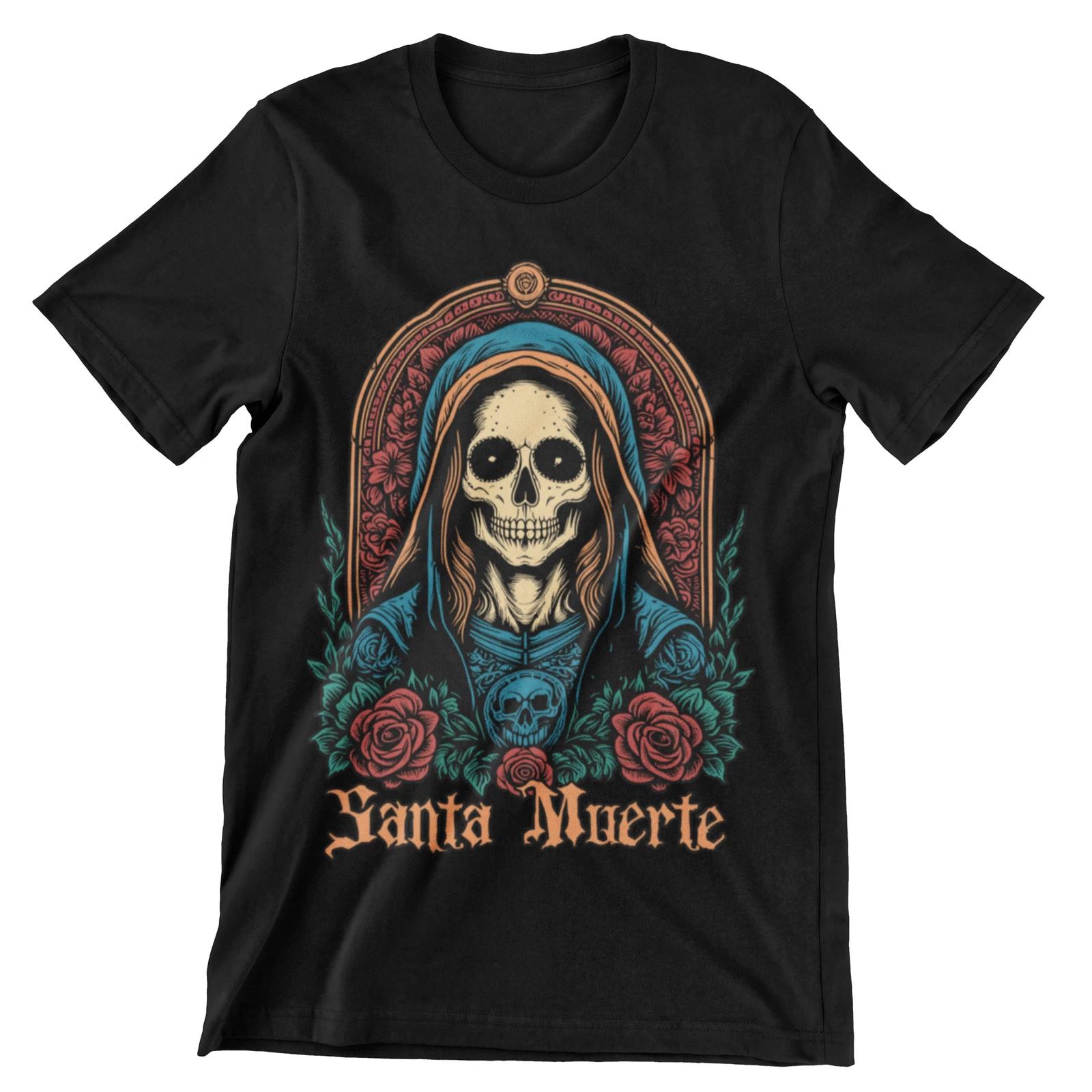Santa Muerte Shirt CHOLO CHOLA DESIGN 90s GANGSTER DESIGN LOWRIDER STYLE HALLOWE XL