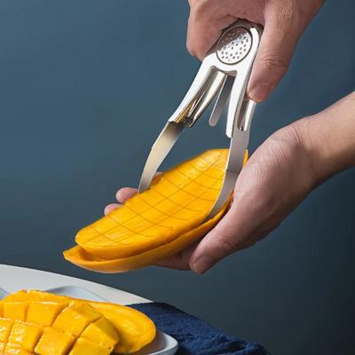 1 mangoschiller, mangosplitser, fruitschiller, snijder, mango snijden, fruitpelgereedschap, pitloos en in blokjes gesneden keukenbenodigdheden