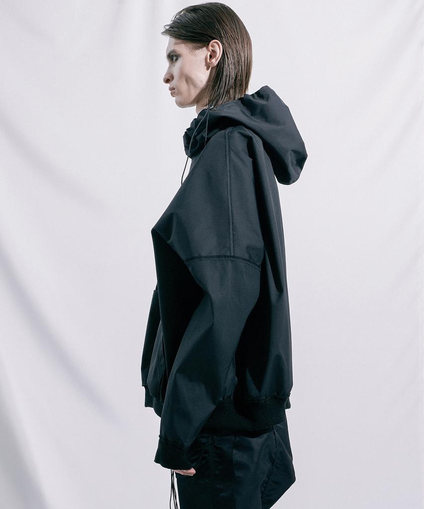 Black Square Cut Hoodie