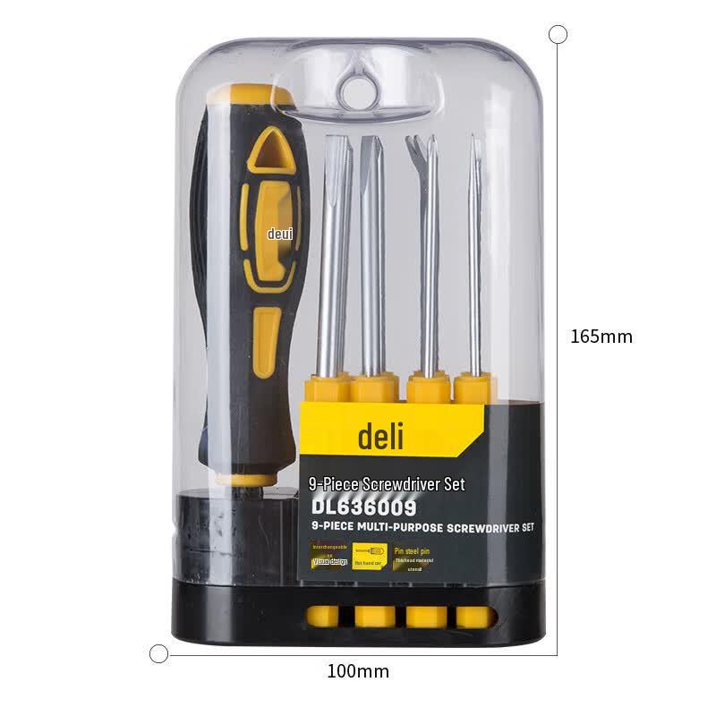 Deli 9-Piece Magnetic Multi-functional Screwdriver Set