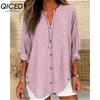 Women's Fashion Casual  Long Sleeve V Neck Blouses & Shirts