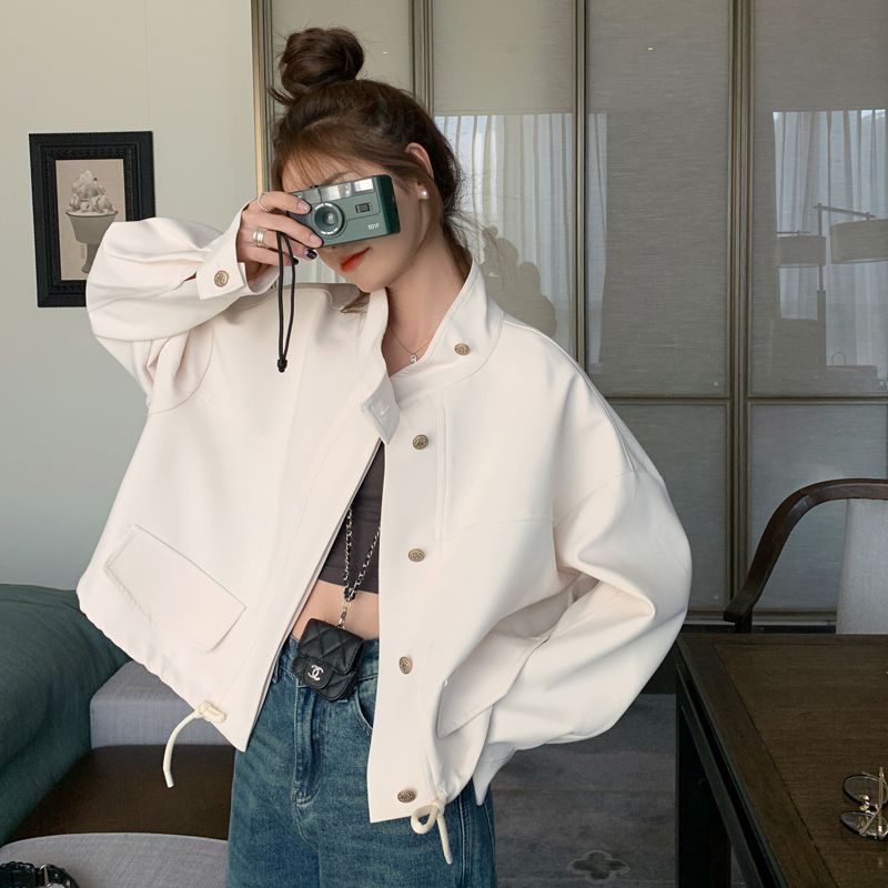 Dámská cargo bunda krátkého střihu, špičkový ležérní svršek na jaro a podzim