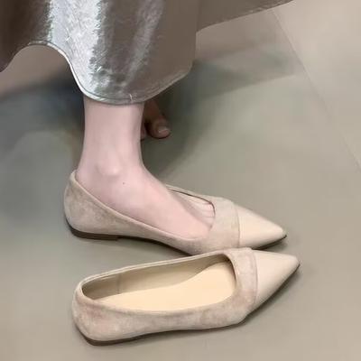 Fashion French Pointed Toe Women's Shoes 2025 Spring New Elegant All-match Elegant Shallow Mouth Low Heel Single-layer Shoes