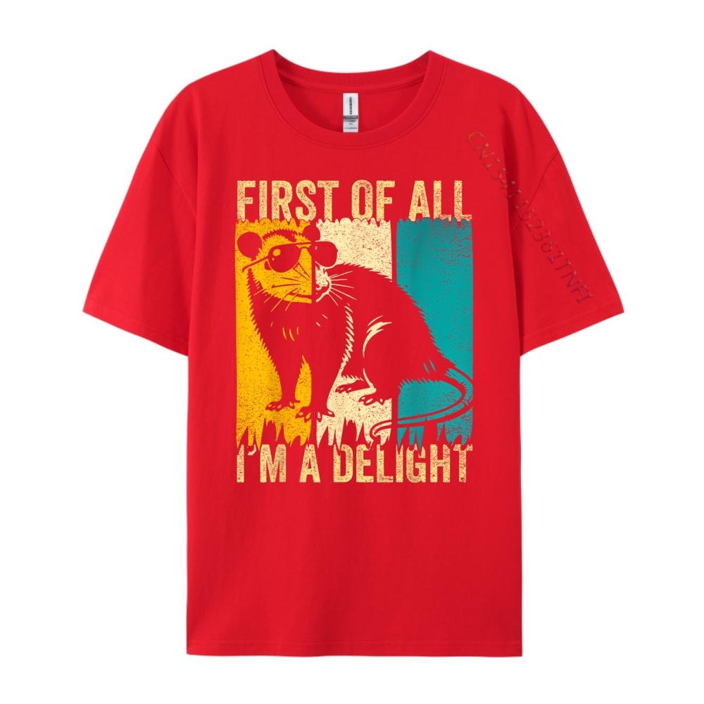 

First Of All I M A Delight Sarcastic Angry Opossum Possum Graphic T Shirts 100 Cotton Oversize Man S