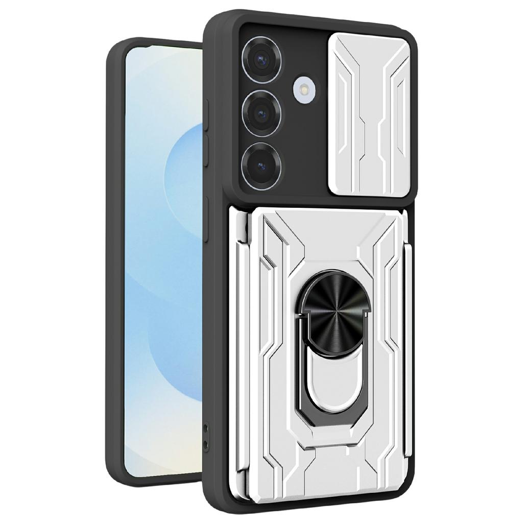 For Samsung Galaxy A37 5G Case PC + TPU Kickstand Phone Back Cover with Camera Slider