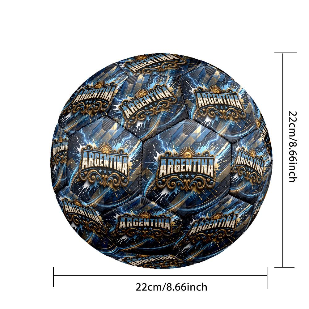 Pallone da Calcio Stampato Argentina Taglia 5 Resistente all'Usura Standard Pallone da Allenamento per Adulti Regalo per tifosi per Partite Sportive Indoor Outdoor