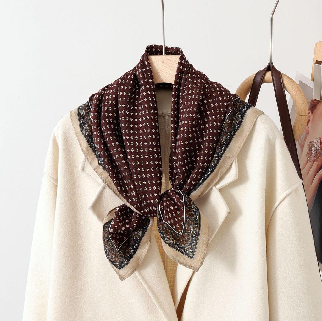 Paisley Patchwork Cotton & Linen Square Scarf for Women - Silk Neck Tie for Shirts, Suits & Waist - Spring/Summer Fashion Accessory