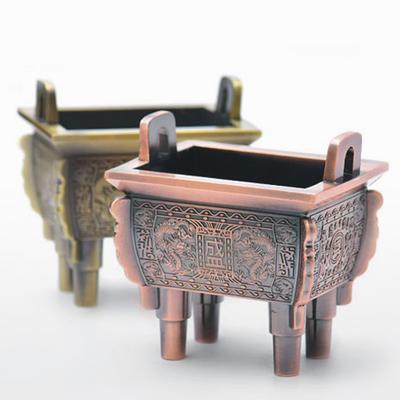 Arzător de tămâie trepied bronz retro chinezesc, sculptură laser dragon, artizanat chinoiserie, ornament, recuzită sacrificiu vrăjitorie, decor birou