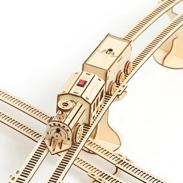 Star Exploration Life DIY Бесконечный железнодорожный поезд Механический 3D деревянный — фото 3