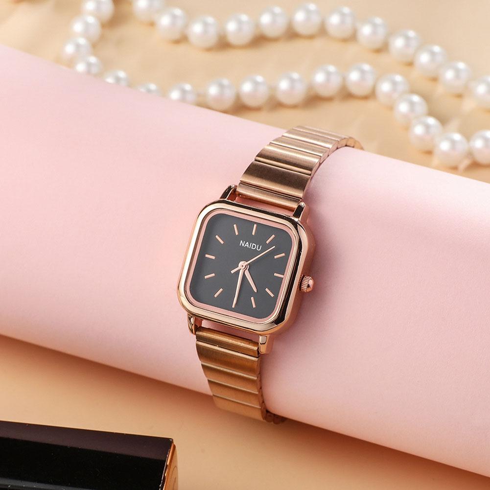 Women's Simple Square Dial College Style Wrist Watch For Birthday Gifts