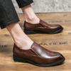 Men Black Dress Loafers Formal Leather Brown Business Shoes Tuxedo Wedding Blazers Saddle Shoes Plus Size