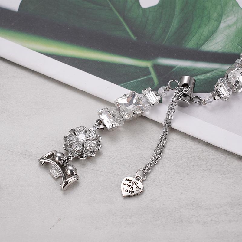 Compatible Silver White Diamond Style Chain Bracelet for Apple Watch Series 9 to 4
