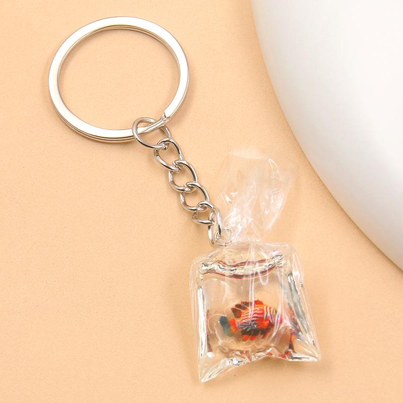 28 Styles 28x90mm DIY Transparent Resin Goldfish & Clownfish Keychain Pendant Ornaments