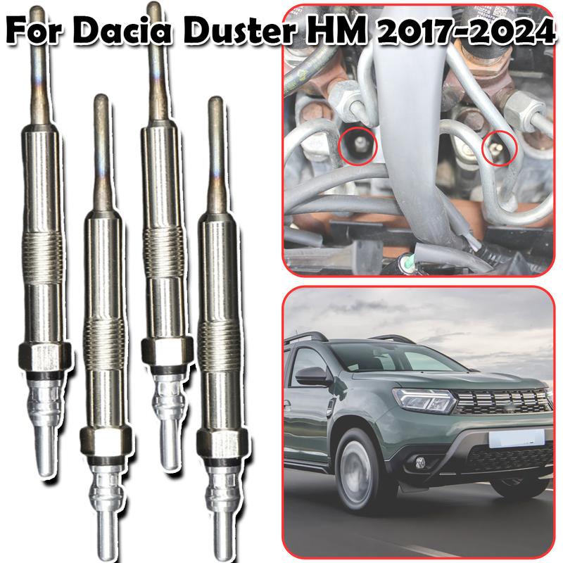 4PCS Diesel Heater Nickel Plating Glow Plugs For Dacia Duster HM 2017 2018    - 2024 1.5DCi 110655687R 8200682592