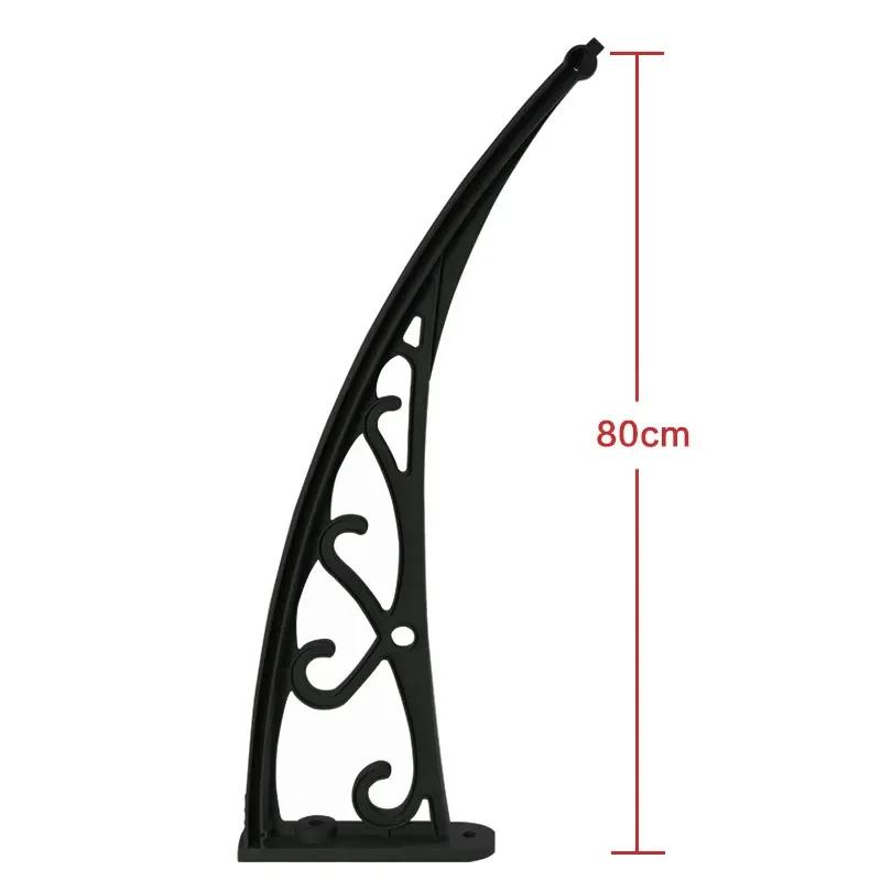 Staffa in Lega di Alluminio 60/80cm, Staffa per Tettoia da Balcone Esterno, Staffa per Tettoia da Porta e Finestra, Bianco e Nero
