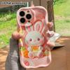 Phone Case: 2D Flat Design, Suitable for iPhone 18, 17, 16, 15, 14, 13 Pro Protective Cases, with Droopy-eared Little Bunny, Perfect Christmas and Hal