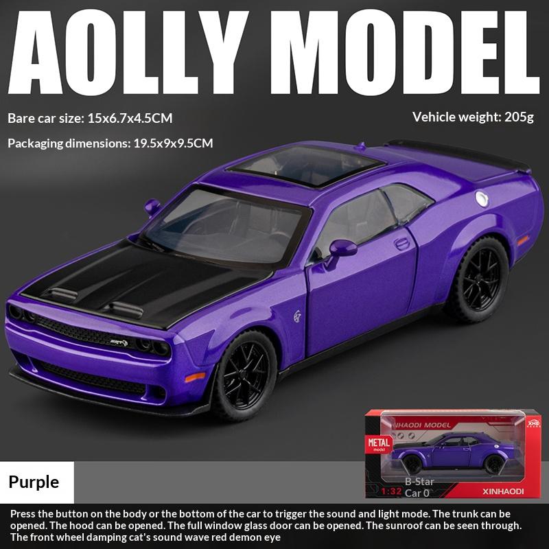 1/32 Dodge Challenger SRT Car Model Alloy Die-cast Simulation Hellcat Muscle Sports Car Model Boy Toy Car Holiday Birthday Gift