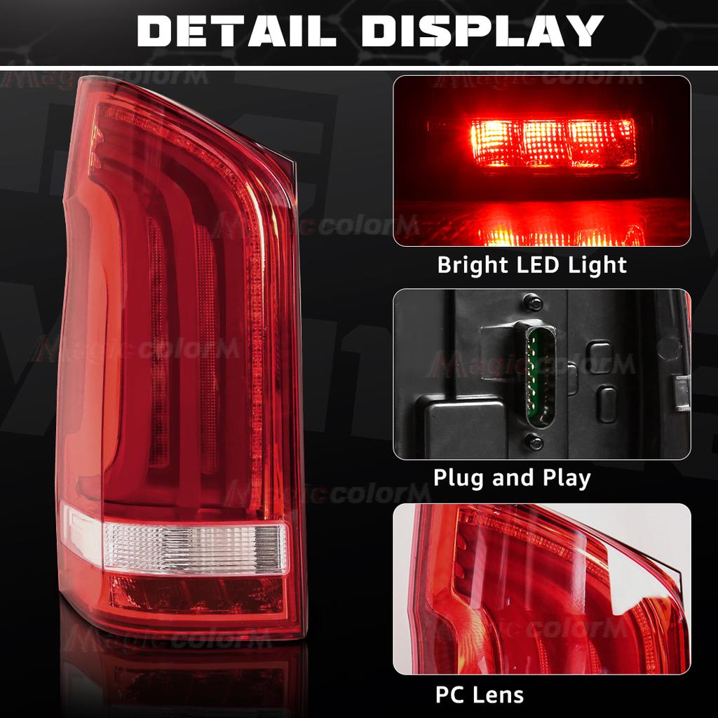Car Tail Lamps For Mercedes-Benz Vito V-Class W447 2015 2016 2017 2018 2019 2021 2022 LED Brake Turn Signal Rear Fog Taillights
