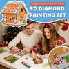 DIY Gingerbread House Rhinestone Painting Kit Christmas 3D Rhinestone Art Puzzle Hanging Ornament for Beginners And Adults Holiday Decor