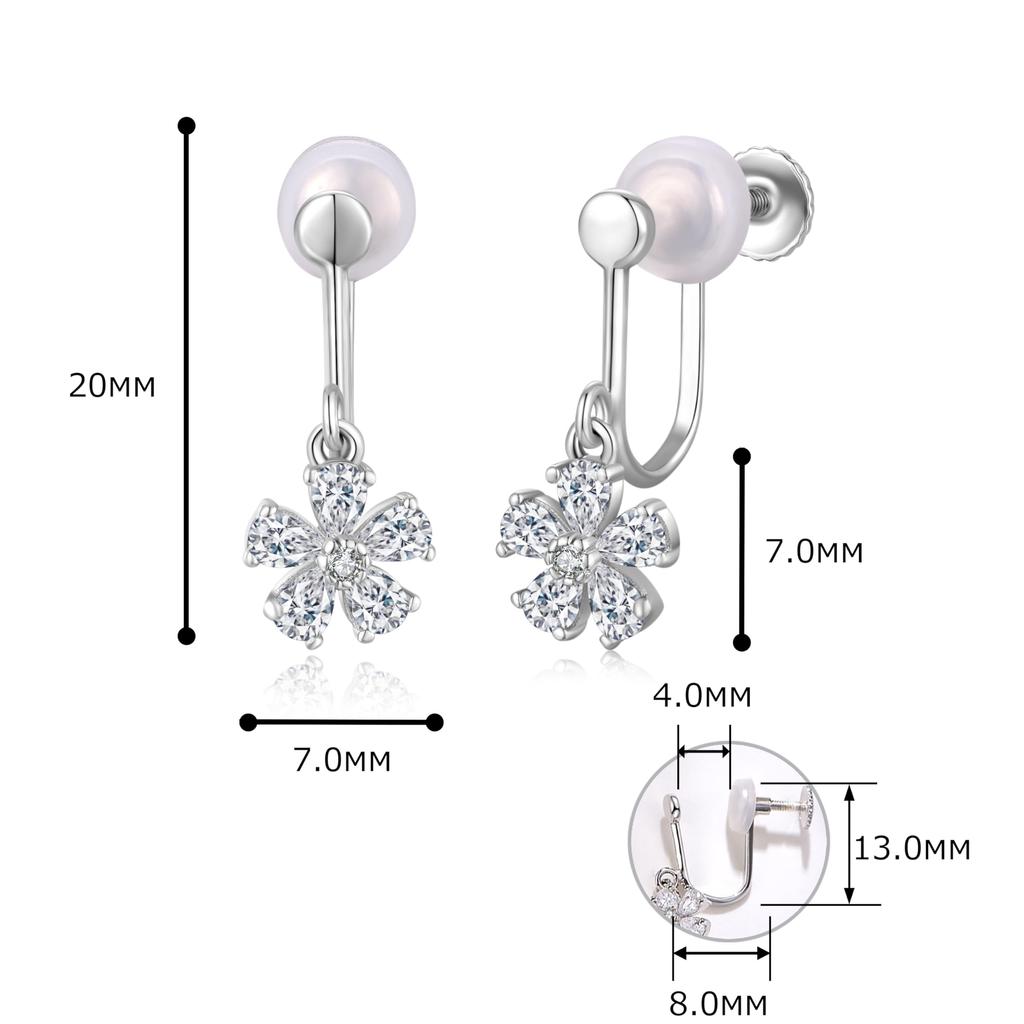 Free Bird Kirschblüten-Ohrringe für Frauen, beliebte Kirschbaumeln, Metall, hypoallergen, Silber 925, Zirkonia, Geburtstag, Jahrestag, Ballantine