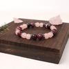 Natural Stone Bracelet Powder Crystal Strawberry Crystal Garnet Maillard Color Stone Beaded Bracelet.