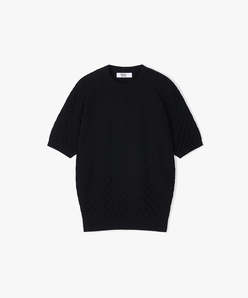 Peullojeulum Square Weaving Cotton Knit Black