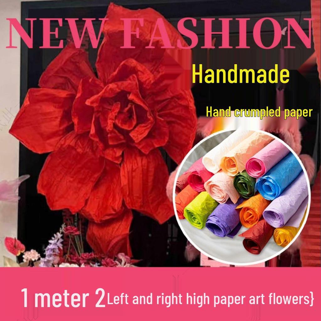 1.2m Wedding Hand-Rubbed Butterfly Pleated Crepe Paper Sheets for Floral Art