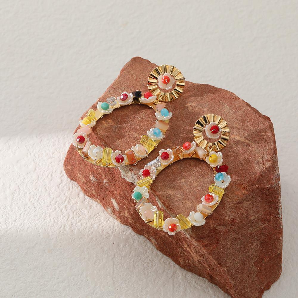 Geometric Trendy Dangle Earrings For Women Alloy Triangle And Oval Jewelry Statement