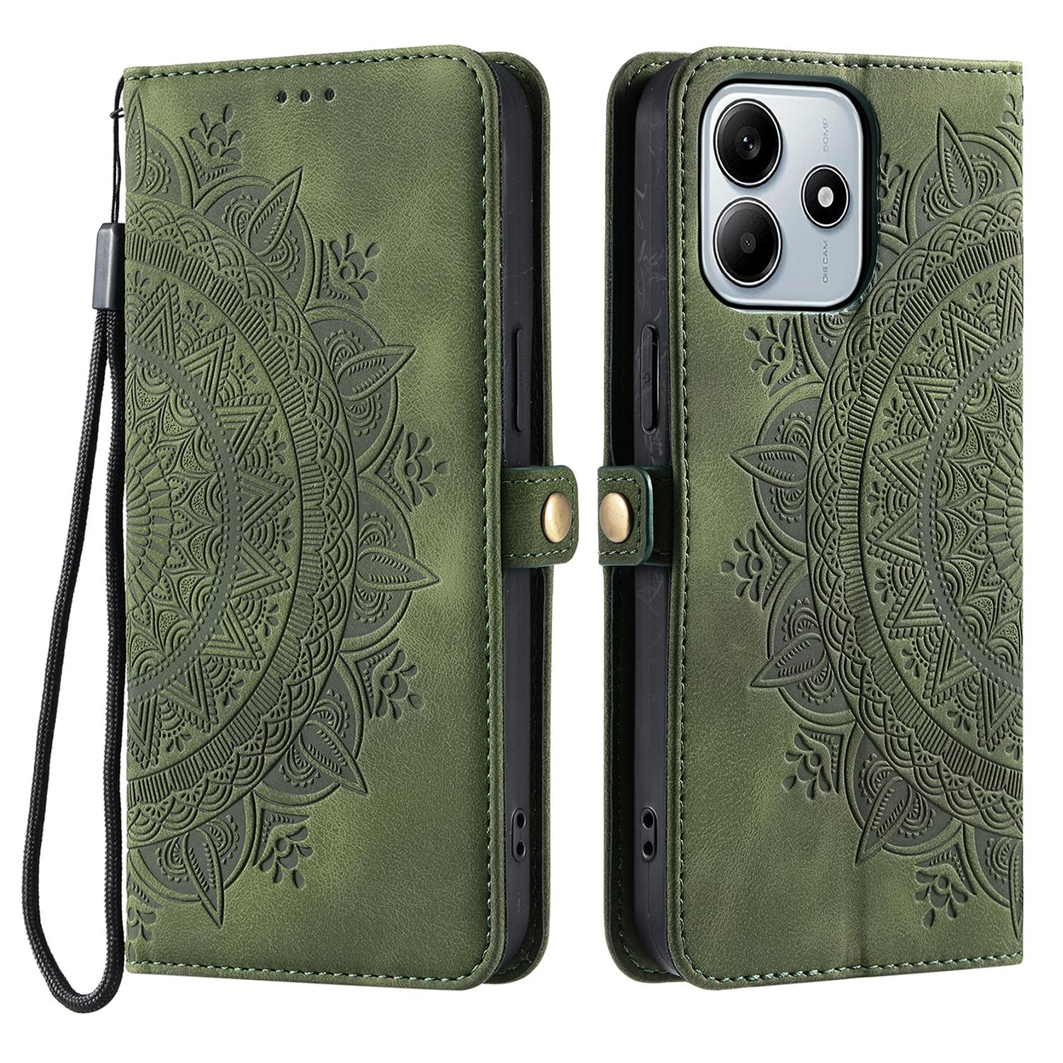 Style 016 For Xiaomi Redmi Note 14 5G Case Skin Feel Totem Imprinted Wallet Leather Phone Cover A