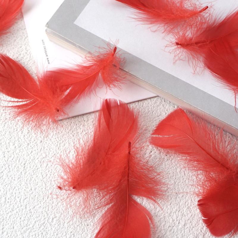 50Pcs Macaron Color Small Feathers 5-8Cm Goose Feather Small Floating Bobo Ball Balloon Filling Decorative Material