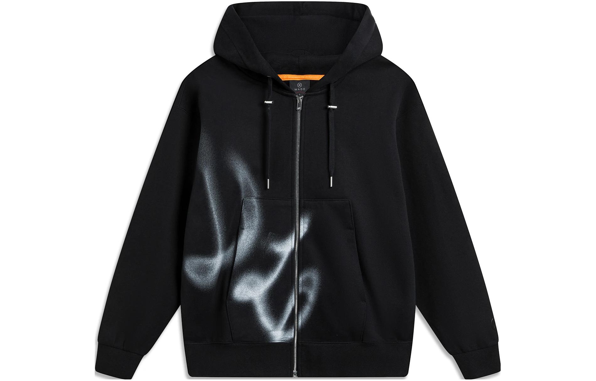 Li Ning Sweatshirts Men s Black Hooded Moderate Cardigan AWDTD21-4 S