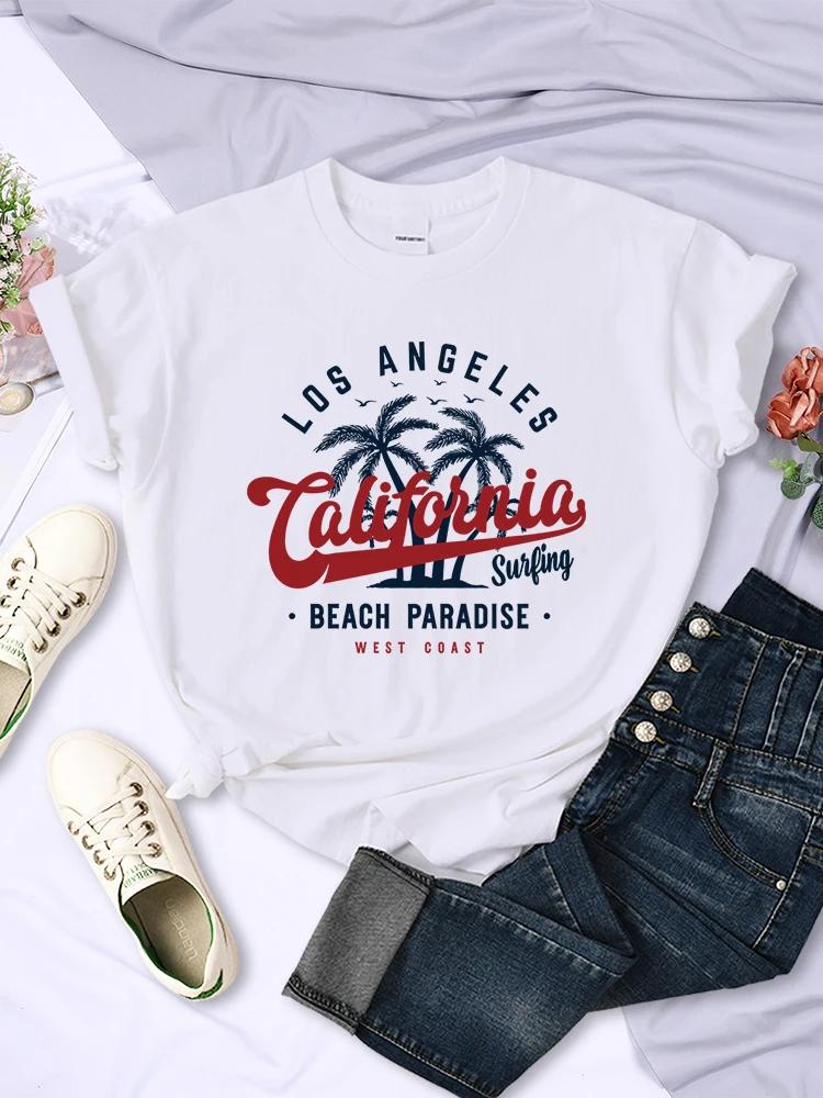 San Francisco Kalifornien Strandparadies Damen T-Shirt Street Casual Unisex T-Shirt Übergröße Streetwear Hip Hop O-Ausschnitt Unisex T-Shirt Damen