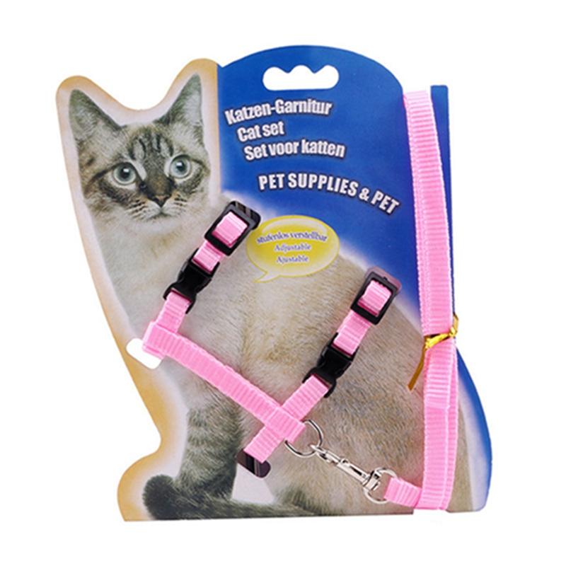 Adjustable Nylon Pet Traction Cat and Dog Collar, Cat Rope, Pet Chest Strap