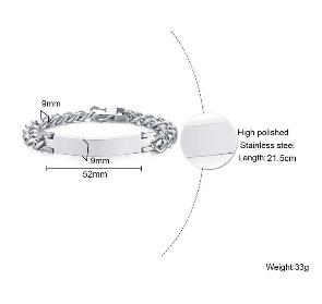 Personalized Bracelet Customizable Non Allergy Stainless Steel Bracelet for Men Women Free Engrave Name/letter/logo Custom Gifts