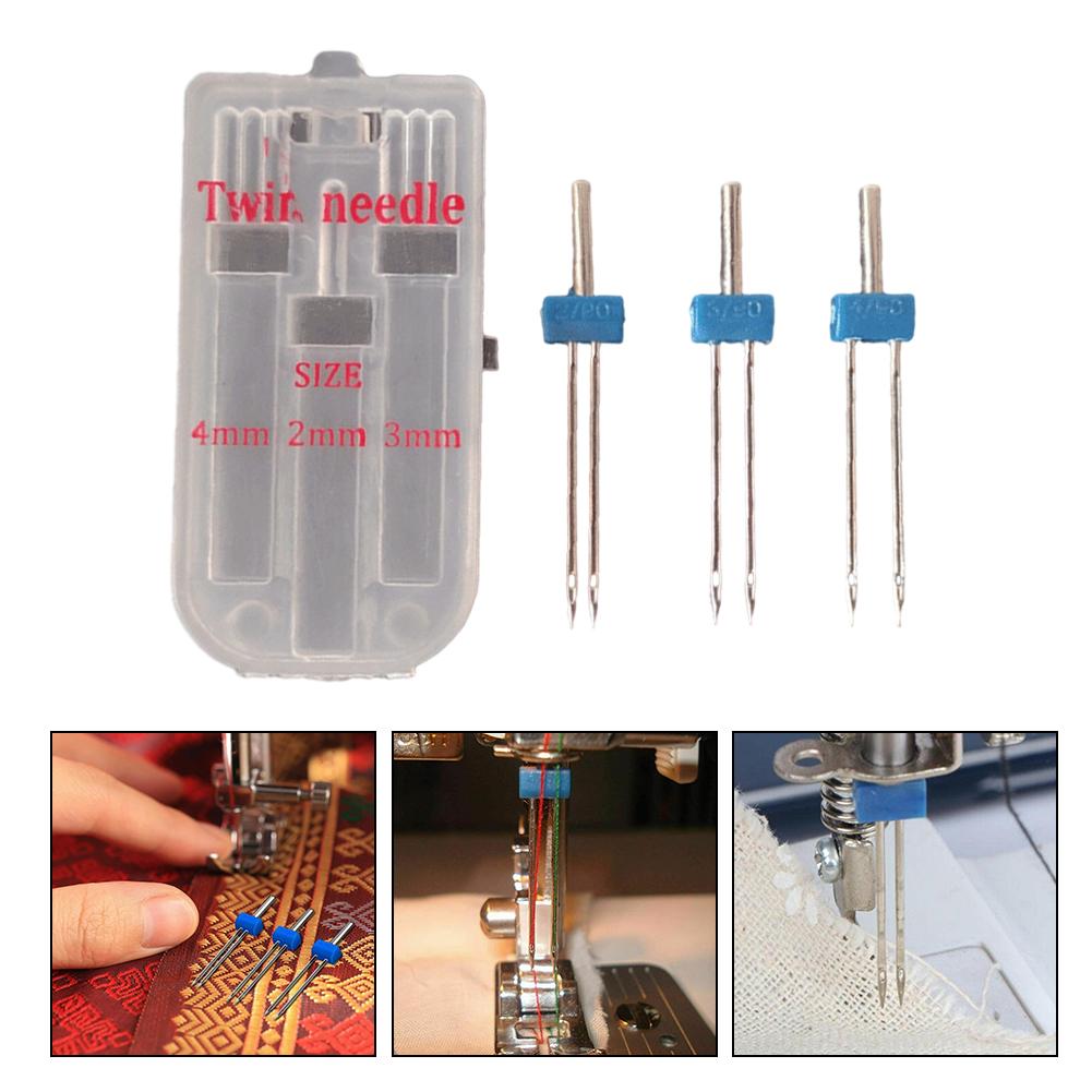 1 Double Needle Set Sewing Machine 1 2mm 4mm 3 Pack 3 90 4 90 Accessories Portable Replacement Stainless Steel