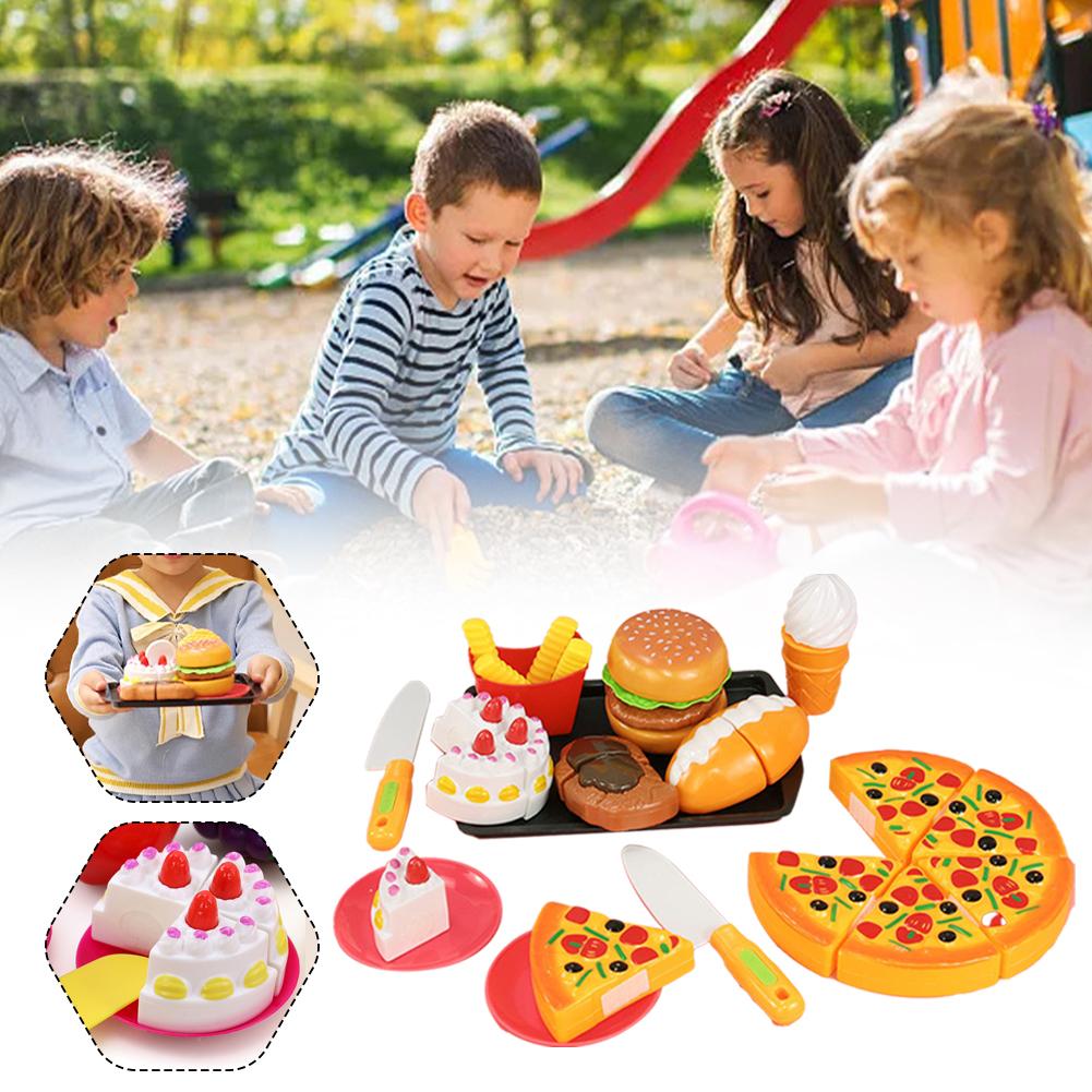 Simulare Mâncare Copii Pretend Bucătărie Jucării Hamburger Gătit Jucării Joacă Pretend Pizza Set Ste X1S6