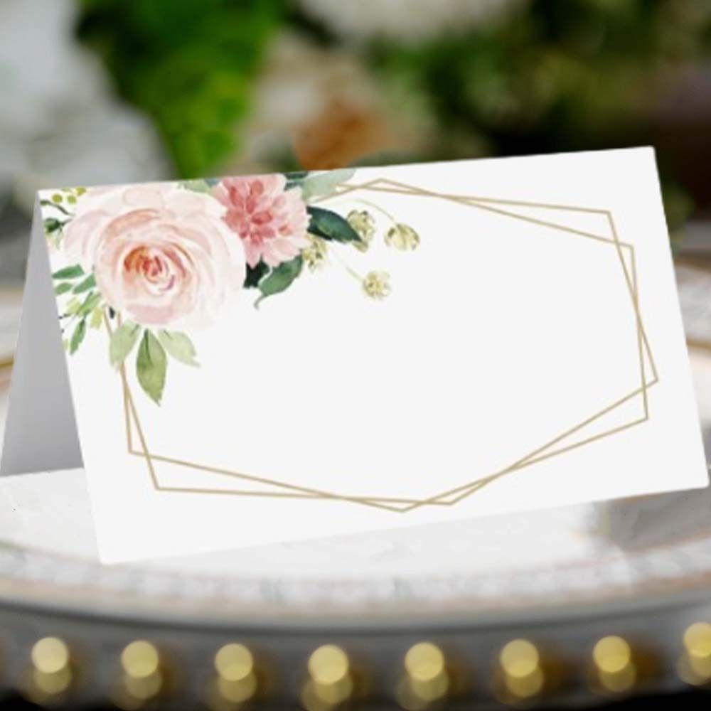 50pcs Paper Seating Place Cards Writable Tented Name Card Gift Cards  Banquet Tables