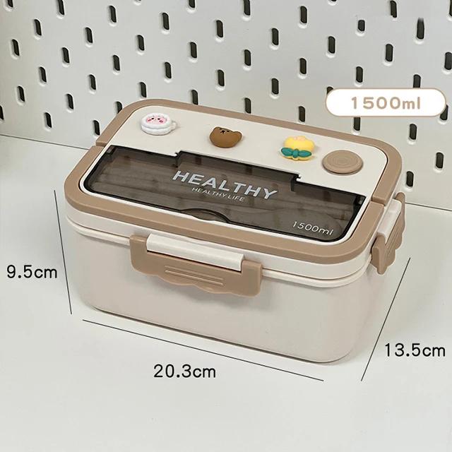 

Симпатичный ланч-бокс со столовыми приборами, пригодный для использования в микроволновой печи, бенто-бокс для пикника, кемпинга, переносной ланч-бокс для студентов и рабочих