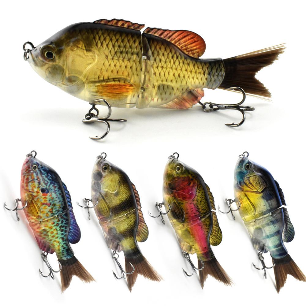 125Mm Plastic Silk Tail 2 Sections Sunfish Simulation Multi-Section Bait S Type Flexible Underwater Swimming Luya Bait
