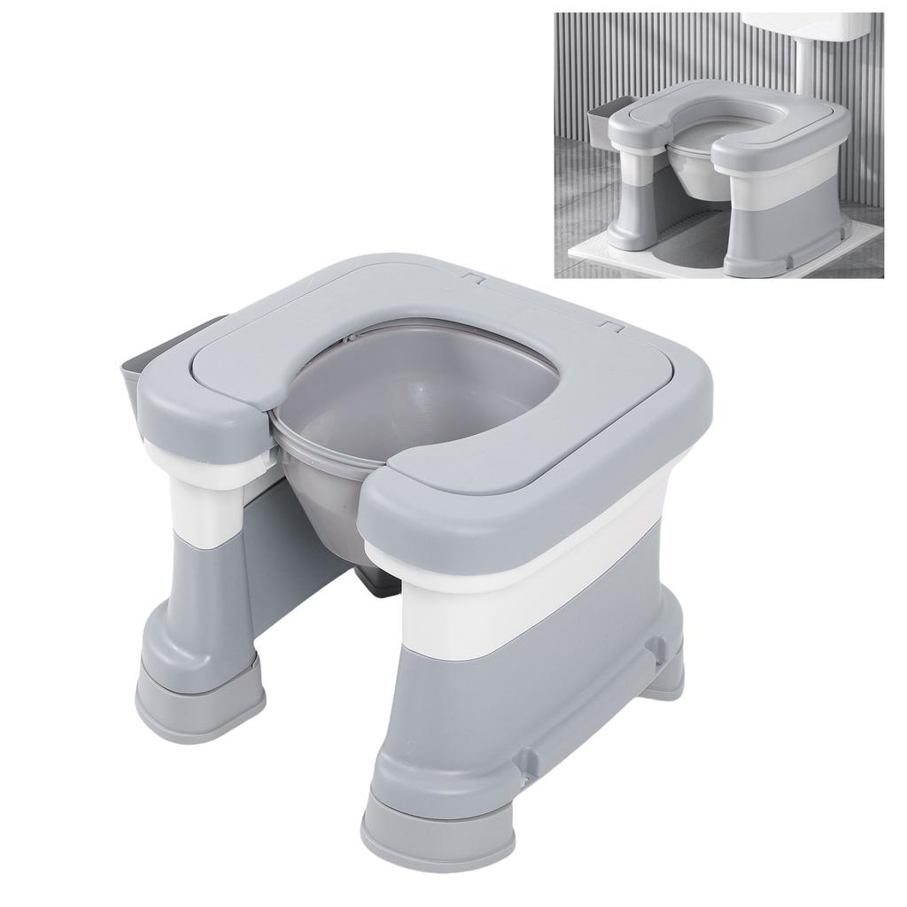 Portable Commode Chair Bedside Potty Shower Chair Non Slip Bedside Toilet for Bathing and Squat Toilet