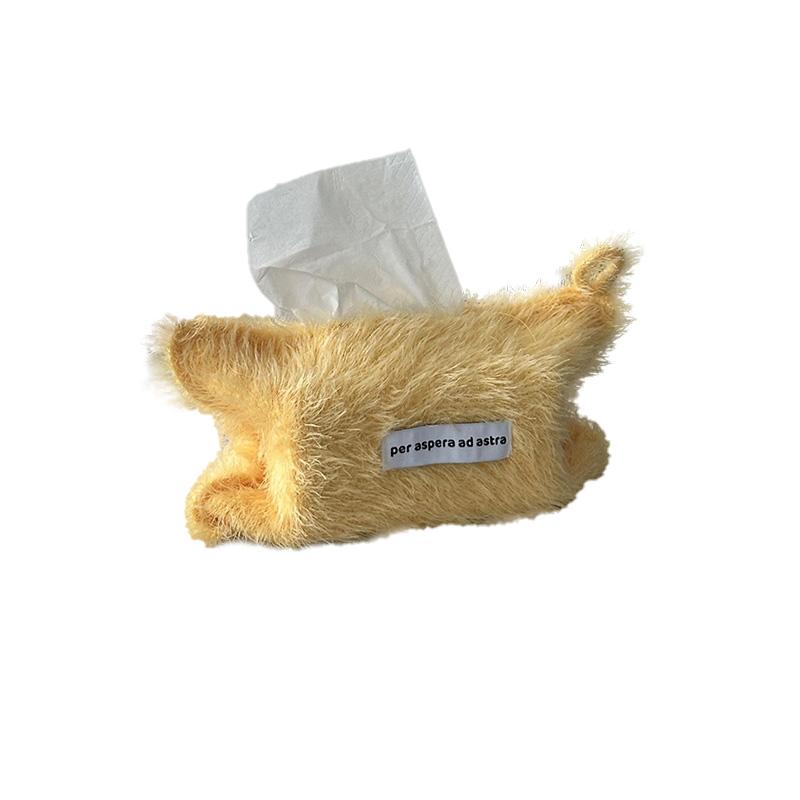 1Pc Solid Color Storage Napkin Boxes High Quality Tissue Bag Thread Toilet Paper Holder Plush Nordic Style