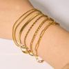 Trendy European & American Fashion Titanium Steel Twist Chain Bracelet for Women