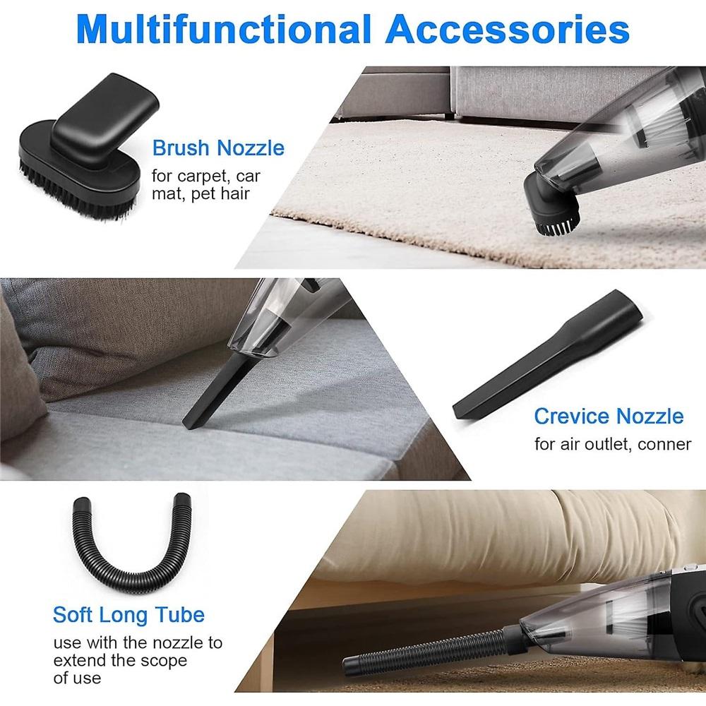 Handheld Vacuum Cleaner, 4500pa 120w Rechargeable Car Vacuum Cleaner , Cordless Portable Car Desk Vacuum Cleaner With Washable Filter/nozzle