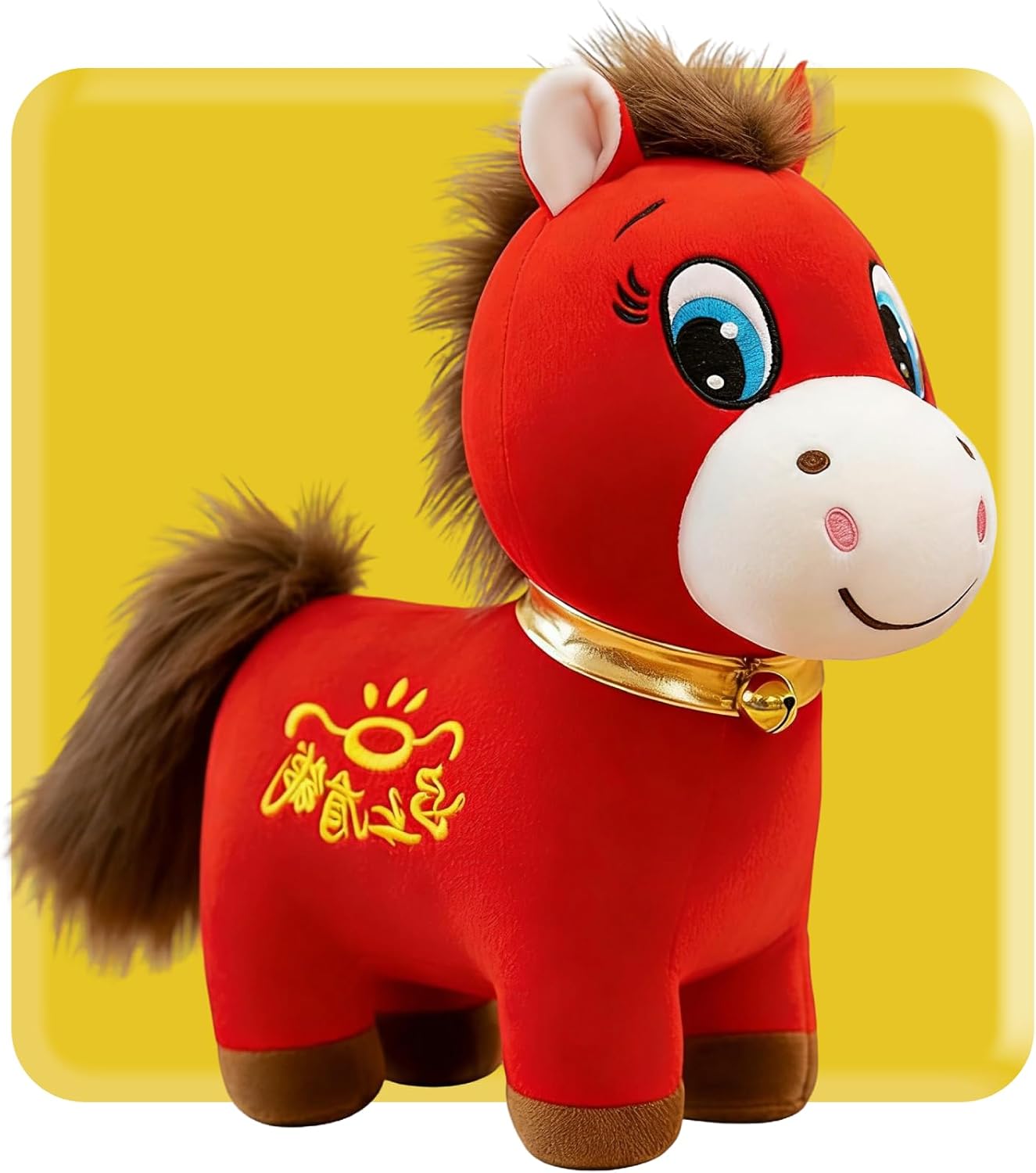 

Year of The Horse 2026 Plush Funny Smiling/Crying Horses Plushie Figurine Lucky Chinese Lunar New Year Mascot Zodiac Ornament