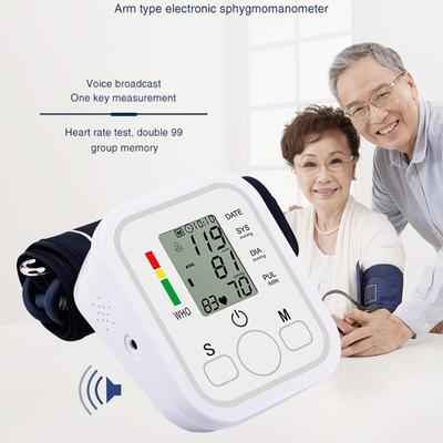 1 Stück Digitaler Blutdruckmesser für Zuhause Sphygmomanometer Automatischer Herzfrequenz-Pulsmesser Sprachansage