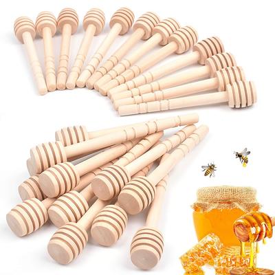 1pcs Natural Wood Honey Dipper Practical Stirring Stick for Kitchen & Jar